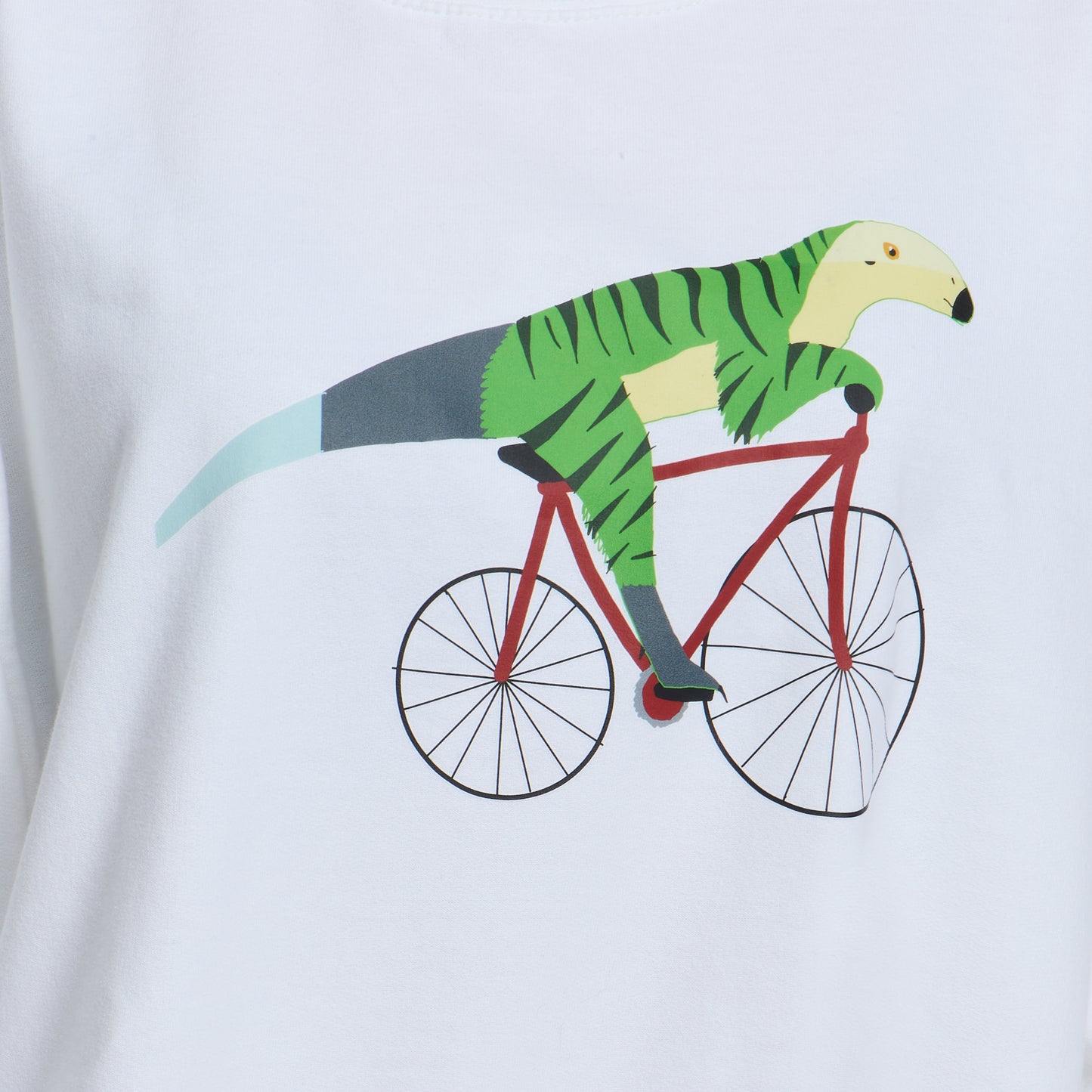 A Dinosaur Riding a Bicycle Sweatshirt